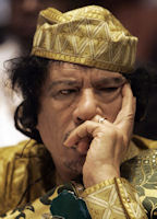 A pensive Colonel Gaddafi