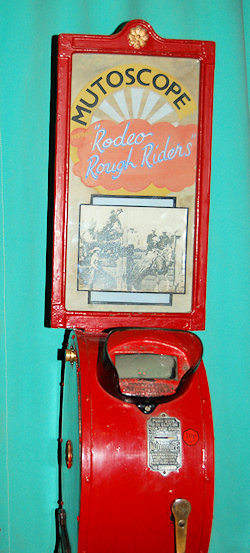 A restored mutoscope in the collection at Wookey Hole, Somerset.