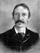 A photographic portrait of Robert Louis Stevenson.